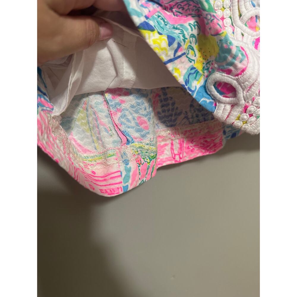 Lilly Pulitzer Pearl Top Pop Up Summer Remix Size 12 Patchwork Sleeveless Floral - Picture 5 of 8